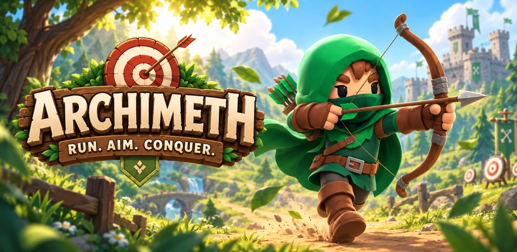 Archimeth's green-hooded archer and colorful fantasy world